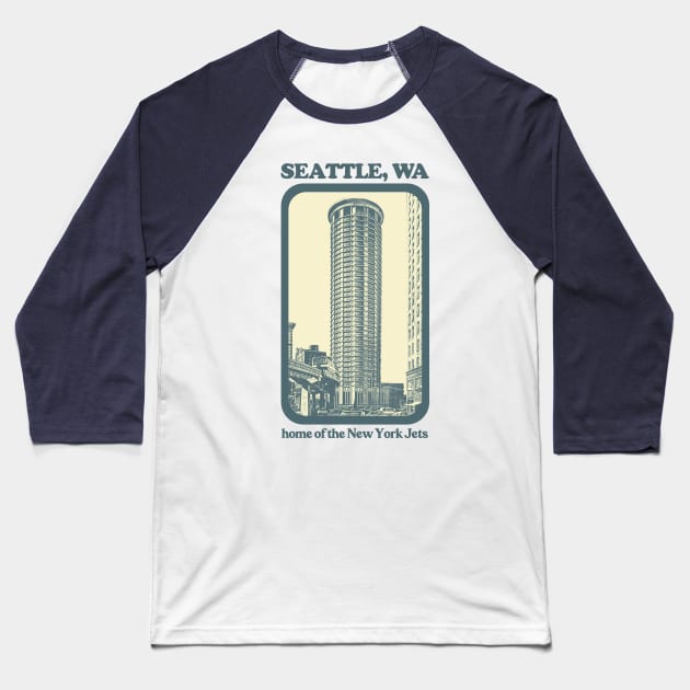 Seattle, Wa /// Humorous Retro Style Tourism Design Baseball T-Shirt by DankFutura